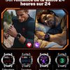Montre Connectée Homme avec Appel Bluetooth-1000mAh Batterie,1.75" HD Grand Écran/LED Lampe,24/7 Sommeil/Fréquence Cardiaque,110 Sportifs IP68 Étanche Smartwatch Homme pour Android iOS