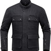 Veste Moto Hommes Taille L Hiver Protection CE Doublure Amovible Équipement de Protection Vintage Décontracté Moto NOIR