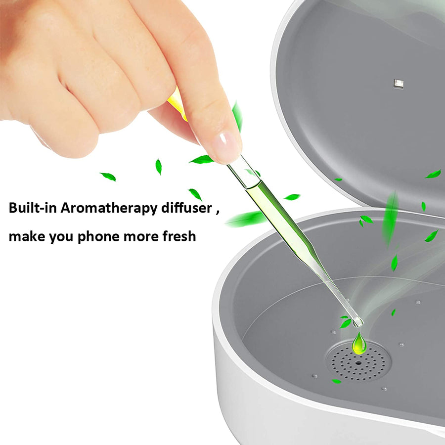 Boite Sterilisateur UV LED Bacterie Virus Chargeur Induction Portable Smartphone