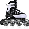 Rollers Enfants Patins à Roulettes Intérieur Extérieur Taille Réglable 34-37 NOIR/BLANC