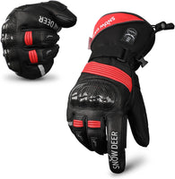 Gants Chauffants pour Moto, Interrupteur À Double Voltage, Batterie 3000mAh Ou Câble De Charge 12V Moto, Étanches Taille L