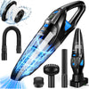 Aspirateur Voiture Puissant Sans Fil avec Station de Recharge et Éclairage LED, 25000Pa Aspirateur a Main avec Filtre Lavable, Humide et Sec