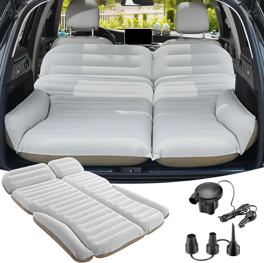 Matelas gonflable pour SUV avec pompe - Matelas gonflable de voiture d'extérieur pour dos SUV - Matelas de couchage portable BLANC