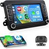 Autoradio Android 13 pour VW Passat/Golf/Polo/Caddy/Tiguan/Jetta et Plus | Écran Tactile HD 7 Pouces avec caméra de recul | CarPlay et Android Auto sans Fil | 2 GB + 64 GB GPS Wi-FI Bluetooth