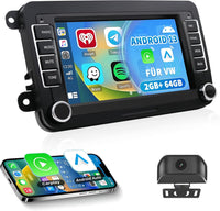 Autoradio Android 13 pour VW Passat/Golf/Polo/Caddy/Tiguan/Jetta et Plus | Écran Tactile HD 7 Pouces avec caméra de recul | CarPlay et Android Auto sans Fil | 2 GB + 64 GB GPS Wi-FI Bluetooth