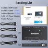 Commutateur KVM 2 ordinateurs 1 moniteur 8K à 60 Hz/4K à 120 Hz Commutateurs KVM HDMI Télécommande filaire, alimentation et câble USB 3.0 inclus
