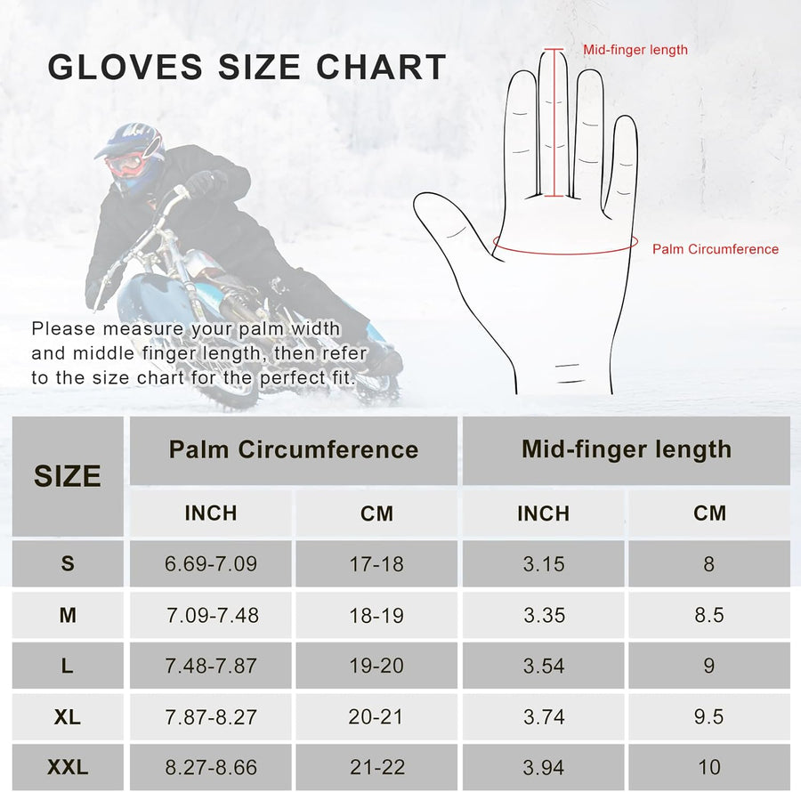 Gants Chauffants pour Moto, Interrupteur À Double Voltage, Batterie 3000mAh Ou Câble De Charge 12V Moto, Étanches Taille L