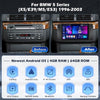 Autoradio 4G+64G Android 15 pour BMW Série 5 (X5 / E39 / M5 / E53) 1996-2003 avec écran Tactile de 9 Pouces, Radio 2 DIN avec sans Fil Carplay Android Auto Radio FM/RDS BT GPS WiFi + Caméra+MIC
