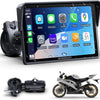 Écran CarPlay Moto sans Fil Compatible avec Apple CarPlay & Android Auto,5 Pouces Écran Tactile Moto Étanche avec Double Bluetooth,Navigation GPS,Commandes Vocales,Égaliseur,Alimentation USB/ACC