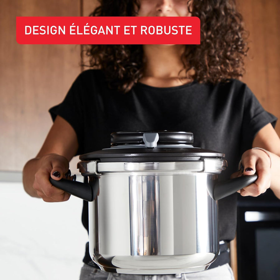 SEB Clipso+ CHEF 10L Cocotte-minute, 7-10 convives, Induction, 4programmes cuisson, Ouverture et fermeture du couvercle d'une seule main, P4551500