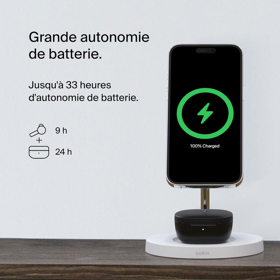 Écouteurs Bluetooth Sans Fil SoundForm Motion Suppression du Bruit Etui de Charge Micros Etanche IPX5 NOIR