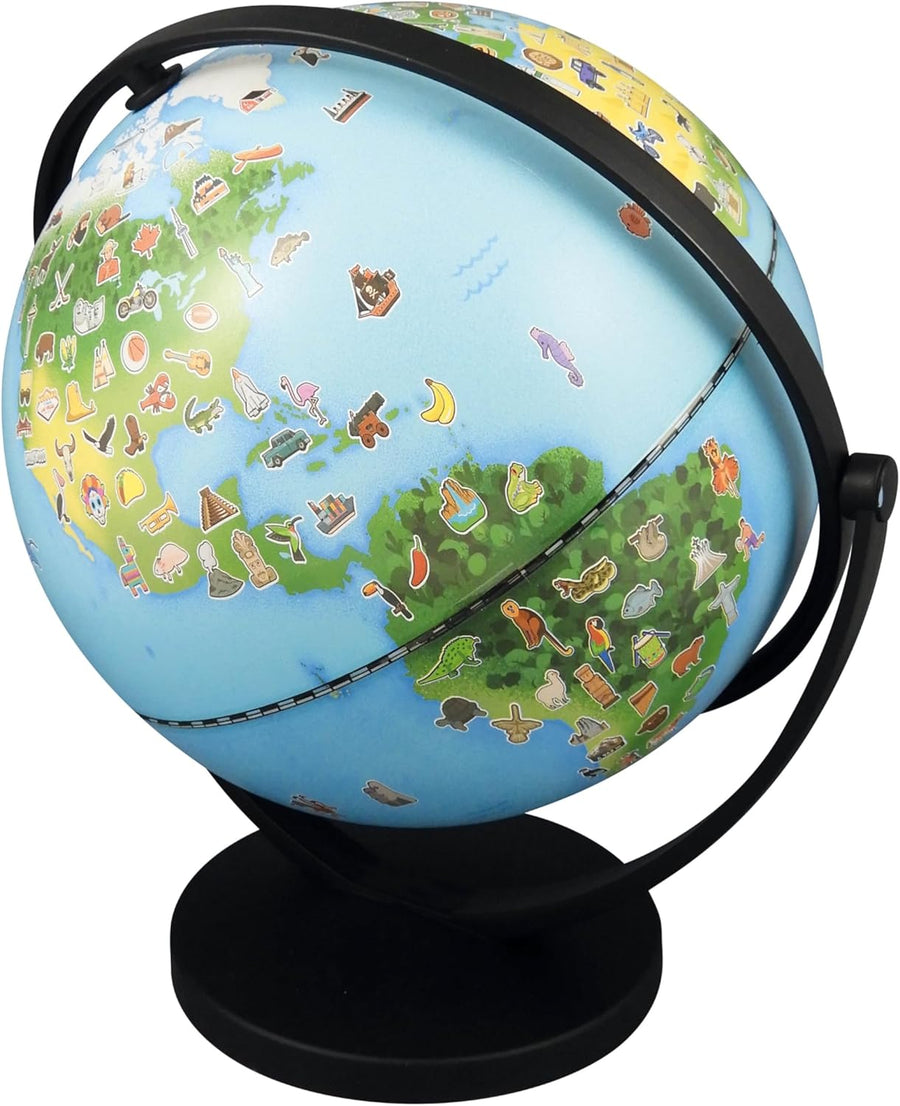 Globe Junior 20cm 300 Cartes avec Dessins et Infos Jouet Ludique Enfant