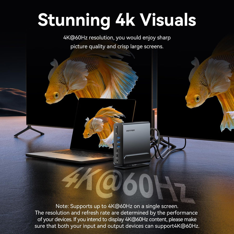 Station d'accueil 15-en-1 pour Configuration à Deux moniteurs,Triple Affichage,Portable Dock Type C Thunderbolt 4,Double 4K@60Hz HDMI,4K@60Hz DP,100W PD,USB 10Gbps,RJ45,Audio,SD/TF