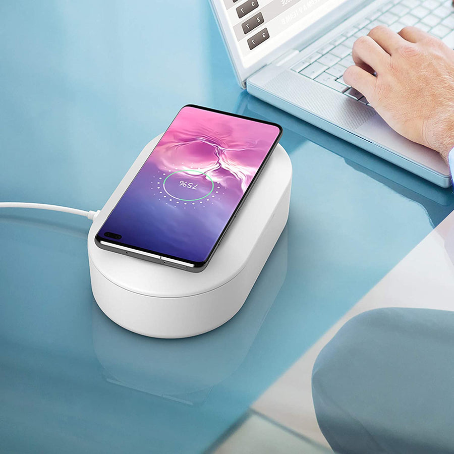 Boite Sterilisateur UV LED Bacterie Virus Chargeur Induction Portable Smartphone