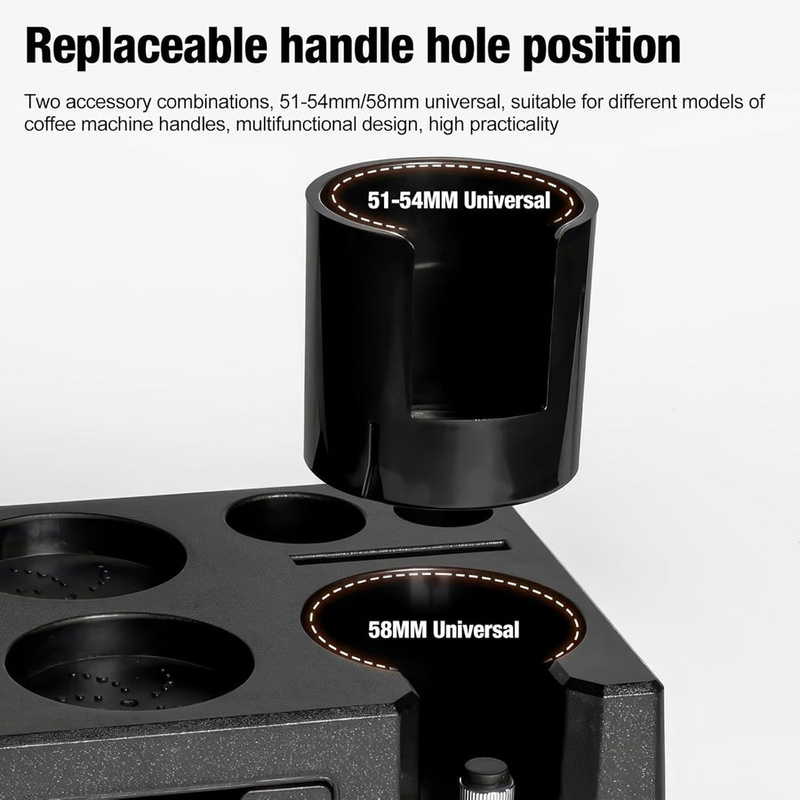 Station de Bourrage D'espresso, Boîte à Expresso Amovible et Station de Bourrage, Organisateur D'espresso 10 en 1 Compatible avec Les Presse Expresso 51, 54, 58 mm