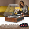 Tourne-disque Haut-parleurs intégrés vinyle tout-en-un prenant en charge la lecture Bluetooth, l'arrêt automatique, la vitesse de 33 et 45 tr/min, la sortie ligne RCA, entrée AUX