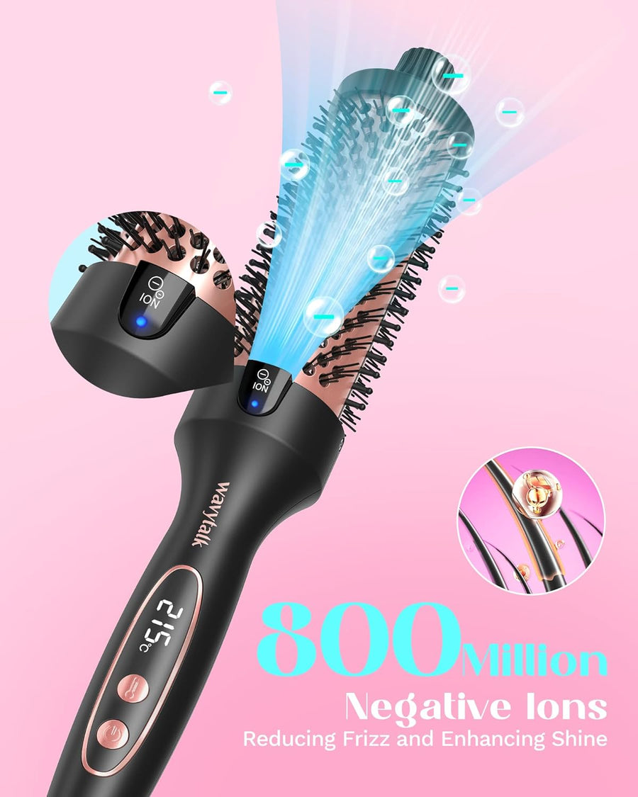 Brosse Chauffante, Blowout Boost Ionic Thermal Brush, Pour Des Cheveux Plus Lisses, 5 Réglages de Température, Moins Endommagé, Baril de 38 mm