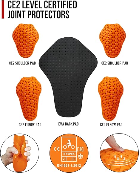 Veste moto homme Taille L hiver avec protections CE aux épaules et aux coudes,équipement de protection,doublure amovible pour protéger du froid et du vent en toutes saisons Noir