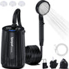 Kit Douche de Camping,Douche Camping, Rechargeable, avec Afficheur Intelligent et 5 Vitesses Réglables pour Extérieure,Camping,Voyage