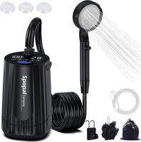 Kit Douche de Camping,Douche Camping, Rechargeable, avec Afficheur Intelligent et 5 Vitesses Réglables pour Extérieure,Camping,Voyage