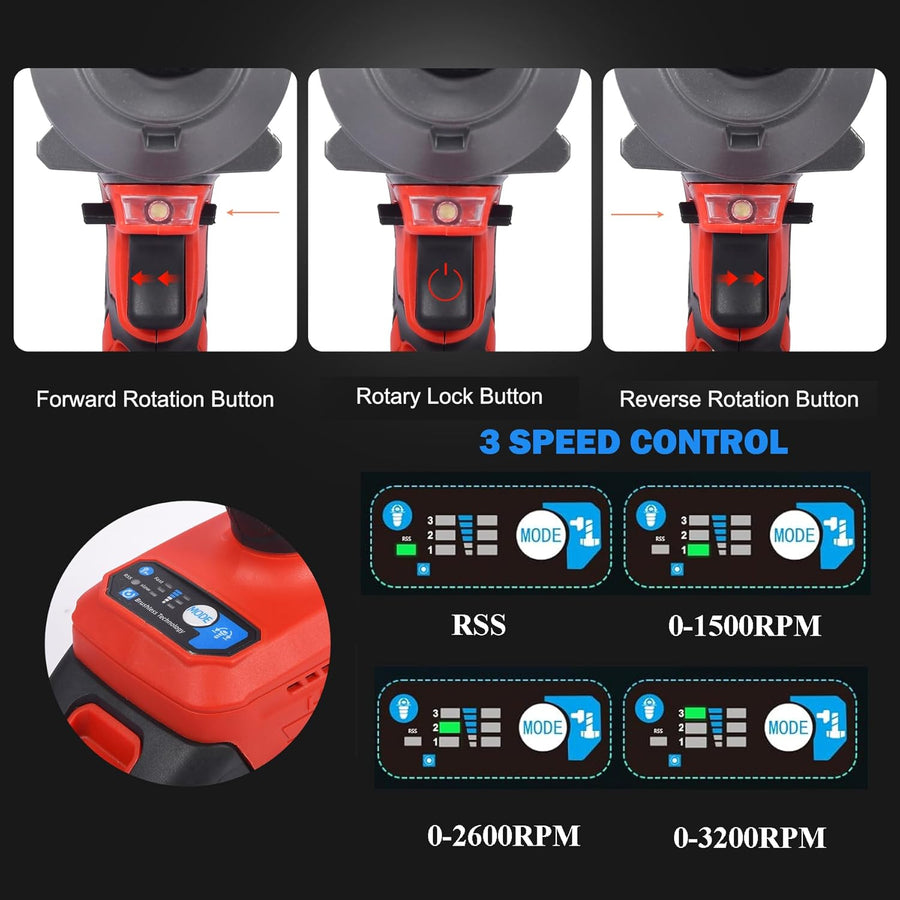 Visseuse à percussion sans fil 1000 Nm 21 V 1/2", avec 2 batteries de 4,0 Ah, chargeur rapide et 5 douilles (17/19/21/22/24 mm), pour voiture, atelier et bricolage