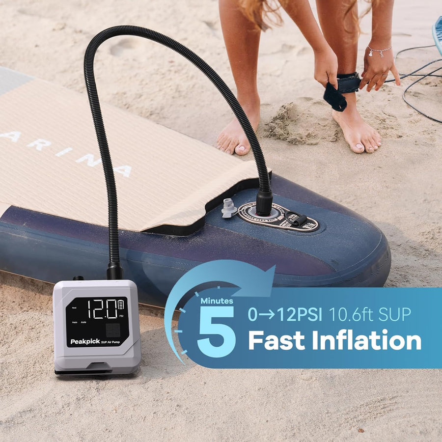 Pompe à pagaie électrique 20 psi, alimentée par Batterie Rechargeable, gonflage et dégonflage, Pompe à air Sup à arrêt Automatique