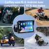 Écran CarPlay Moto sans Fil Compatible avec Apple CarPlay & Android Auto,5 Pouces Écran Tactile Moto Étanche avec Double Bluetooth,Navigation GPS,Commandes Vocales,Égaliseur,Alimentation USB/ACC