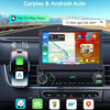 Autoradio Carplay Android Auto sans Fil avec écran rétractable électriquement de 7 Pouces,Radio FM 1 DIN avec Bluetooth, Mirror Link,2 USB/Type-C/SD avec caméra de recul/Commande au Volant