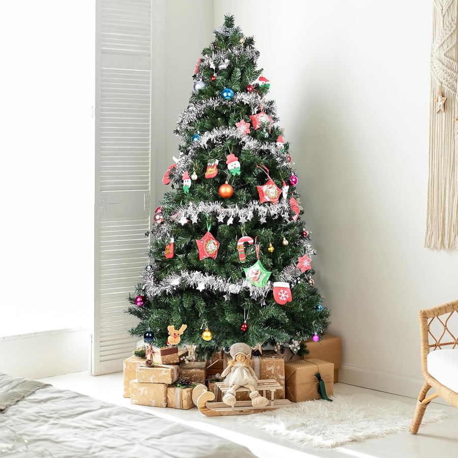 Sapin de Noël Artificiel 170 cm de qualité supérieure avec – Système de Pliage Rapide – Réaliste – Branches denses – avec Support en métal - 170cm
