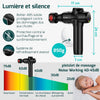 Pistolet de Massage Musculaire Avec 20 Vitesses Réglables Masseurs Électriques Portables, 8 Embouts pour Tissus Profonds, Épaules, Dos et Corps Entière Appareil de Massage