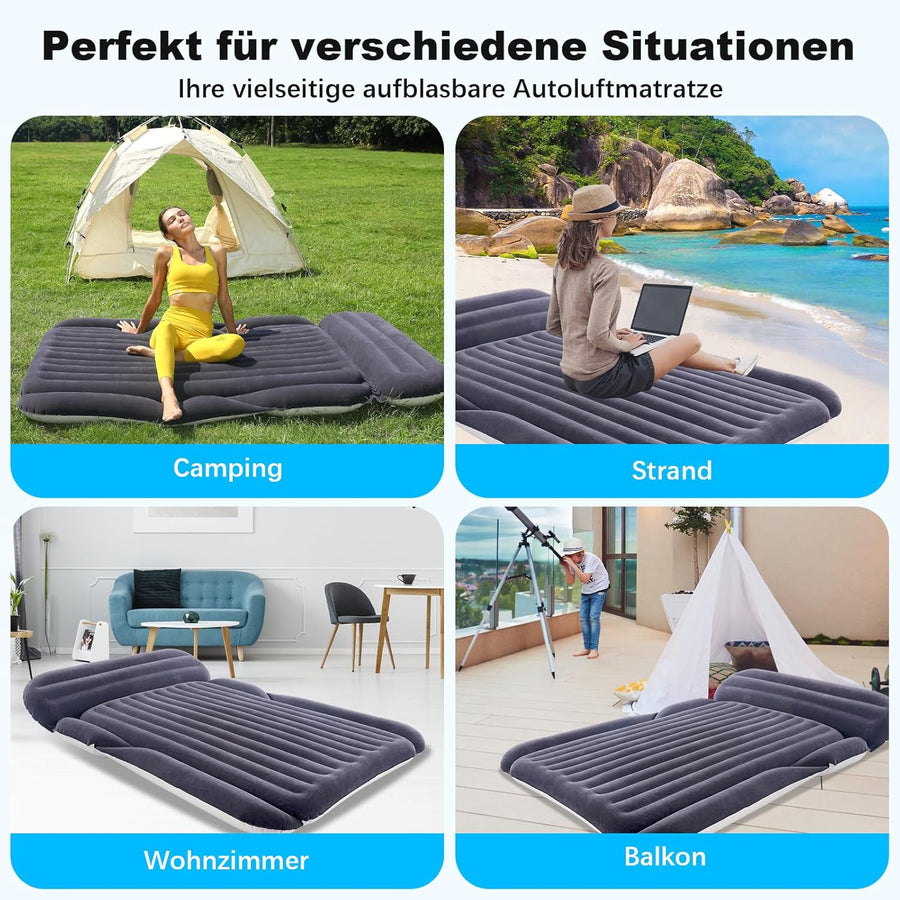 Matelas gonflable pour SUV avec pompe - Matelas gonflable de voiture d'extérieur pour dos SUV - Matelas de couchage portable BLEU