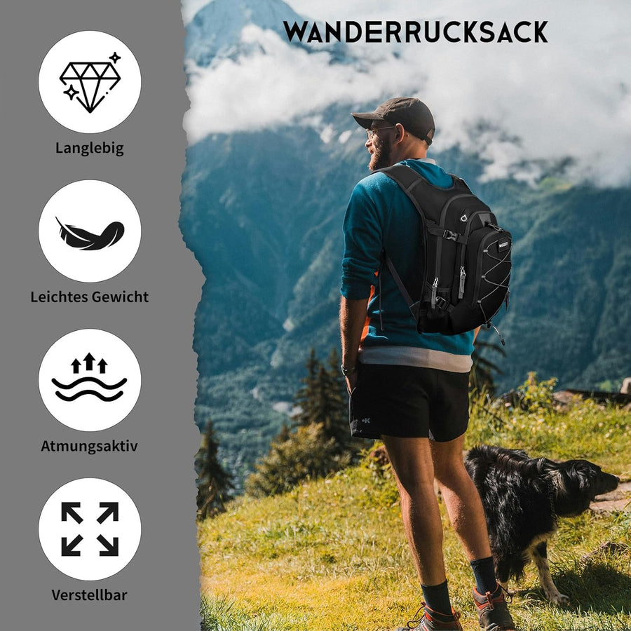 Sac à Dos d'hydratation 18L avec Poche d'hydratation 3L, Grand Sac de Rangement Daypack Pour Vélo Course