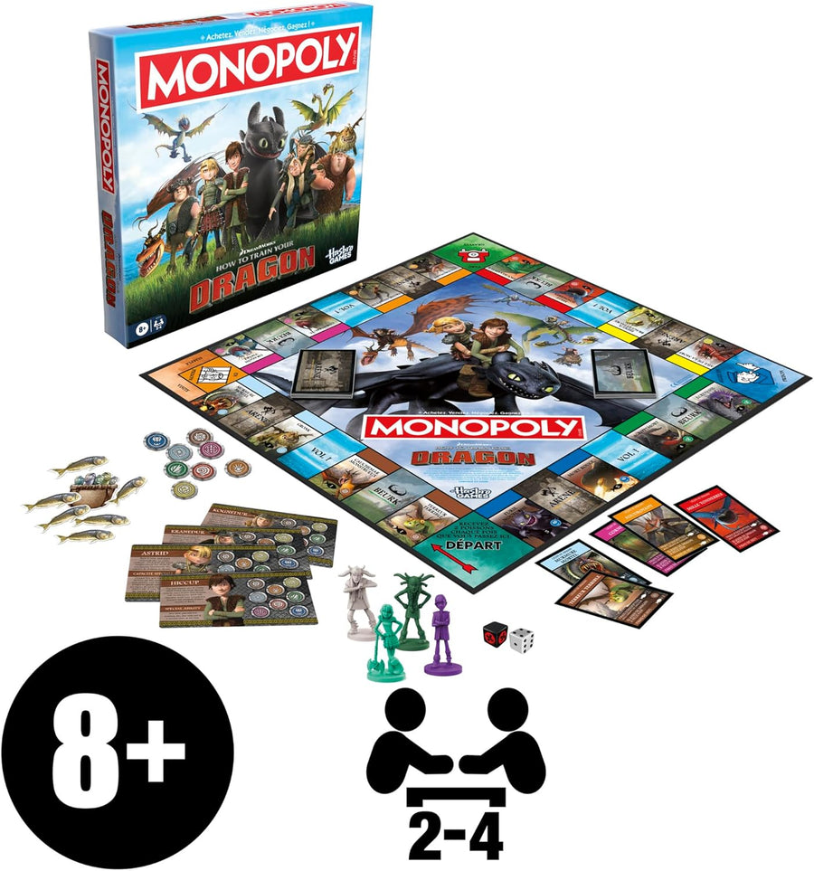 Monopoly : Dragons, Jeu de Plateau inspiré du Film de Dreamworks - Version française