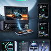 Autoradio Carplay Android Auto sans Fil avec écran rétractable électriquement de 7 Pouces,Radio FM 1 DIN avec Bluetooth, Mirror Link,2 USB/Type-C/SD avec caméra de recul/Commande au Volant