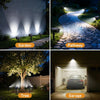 Lot de x2 Lampe Solaire Exterieur Detecteur de Mouvement, 6500K Lumiere Extérieur Puissant, 3 Modes Spot Solaire IP65 Étanche Eclairage, Projecteur Solaire pour Jardin Chemins Blanc Froid