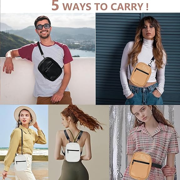 Sacoche Bandoulière Cuir Sacoche Homme et Femme Sacs à Bandoulière Petit Shoulder Bag Crossbody NOIR
