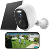 Caméra de sécurité solaire sans fil 2K, système de caméra de vidéosurveillance à batterie rechargeable, caméra de sécurité extérieure WiFi, vision nocturne en couleur, détection de mouvement PIR