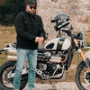 Veste Moto Hommes Taille L Hiver Protection CE Doublure Amovible Équipement de Protection Vintage Décontracté Moto NOIR