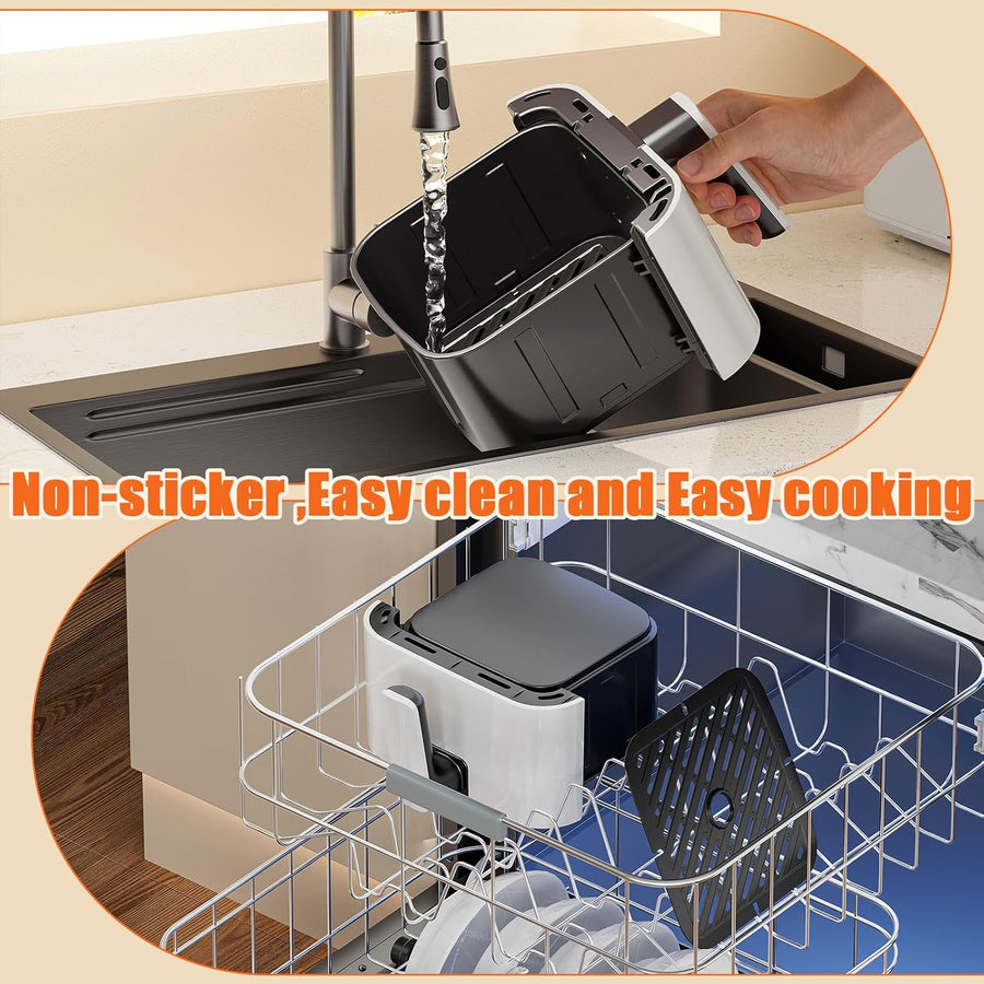 Air Fryer 2.5L Friteuse à Air Chaud Cuisson, Réchauffage, Rôtissage Mini Compacte et Silencieuse, panier antiadhésif et lavable au lave-vaisselle