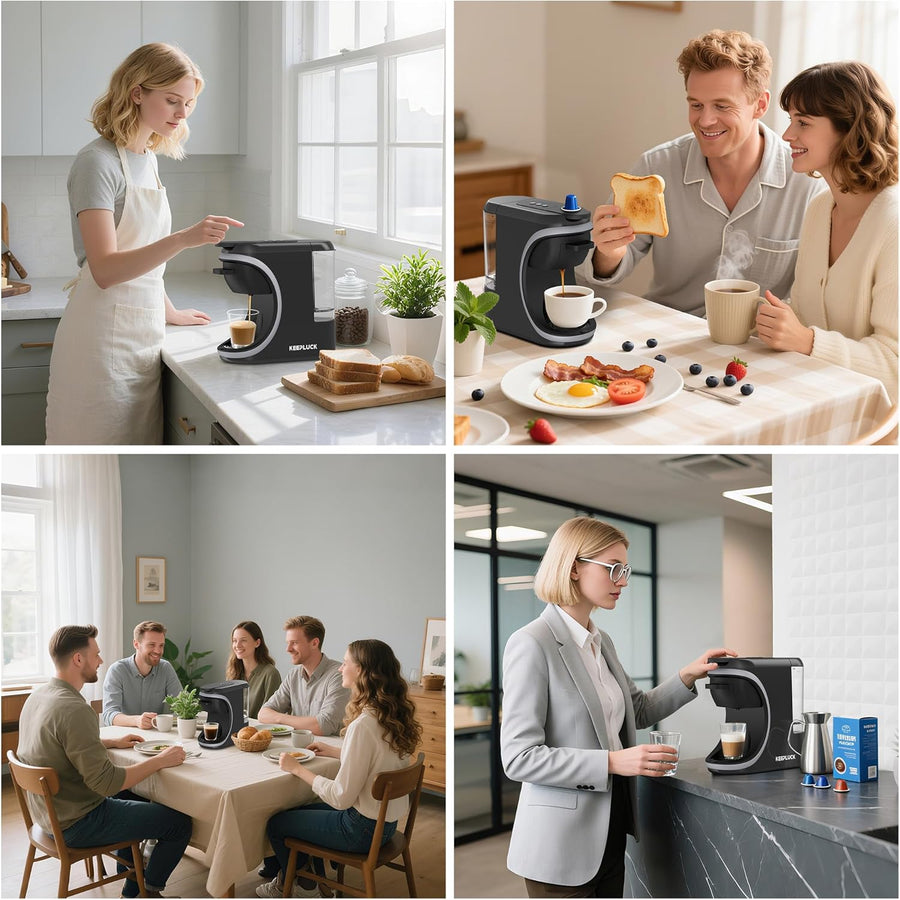 Machine à café 3 en 1, pour Nespresso Original/pour Dolce Gusto et le café moulu, réservoir d'eau d'une capacité de 600 ml