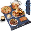 Tapis Chauffant Alimentaire 57x39 cm – Plateau Chauffant en Silicone avec 8 Niveaux de Température, Minuterie, Pliable pour Buffet, Fête, Pique-nique, Camping
