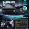 Autoradio Carplay Android Auto sans Fil avec écran rétractable électriquement de 7 Pouces,Radio FM 1 DIN avec Bluetooth, Mirror Link,2 USB/Type-C/SD avec caméra de recul/Commande au Volant
