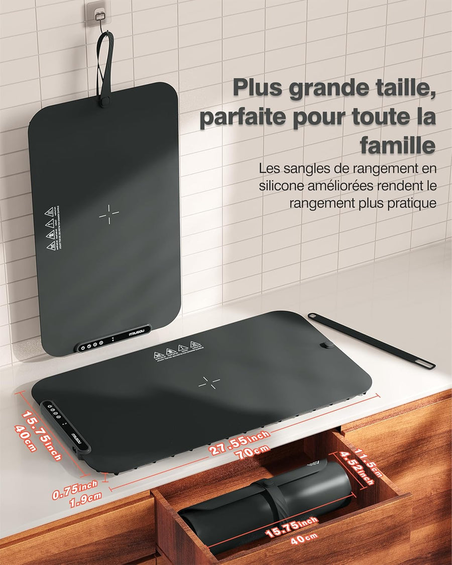Plaque chauffante pour aliments, Réchauffeur d'aliments Chauffage sur toute la surface, contrôle de la température réglable