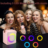 Machine Karaoké Portable Lumière LED Effets Changement de Voix avec 2 Microphones ROSE