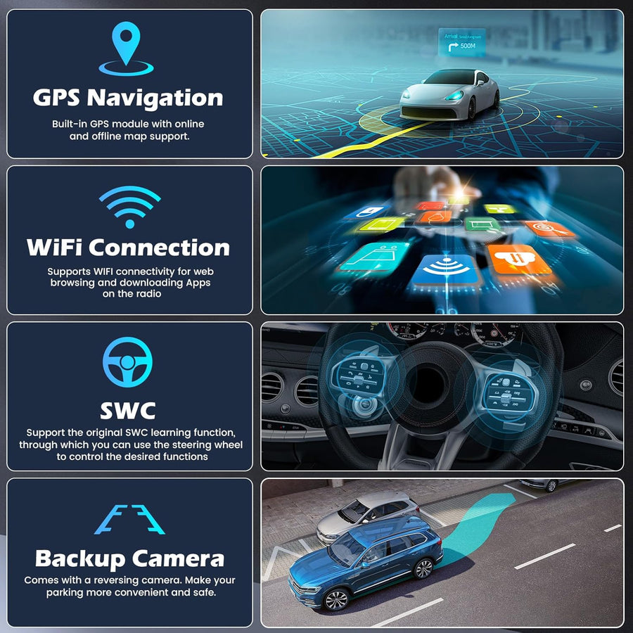 Autoradio Android 15 pour Toyota Auris 2006-2011 4GB + 64GB Autoradio 2 Din Wireless Carplay Android Auto 10 Pouces Écran Tactile avec GPS WiFi FM/RDS 32EQ Caméra de Recul MIC