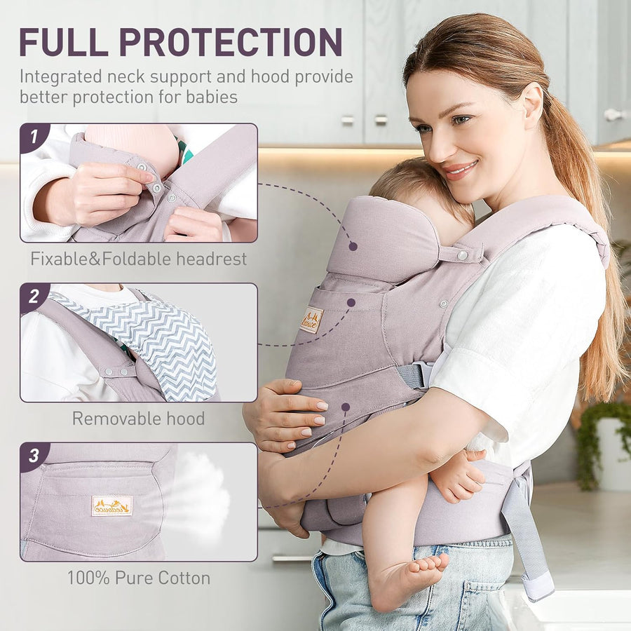 Porte-Bébé, Physiologique Porte Bebe Naissance avec Ergonomique pour nouveau-nés et petits enfants de 3 à 36 mois (3 à 20 kg)