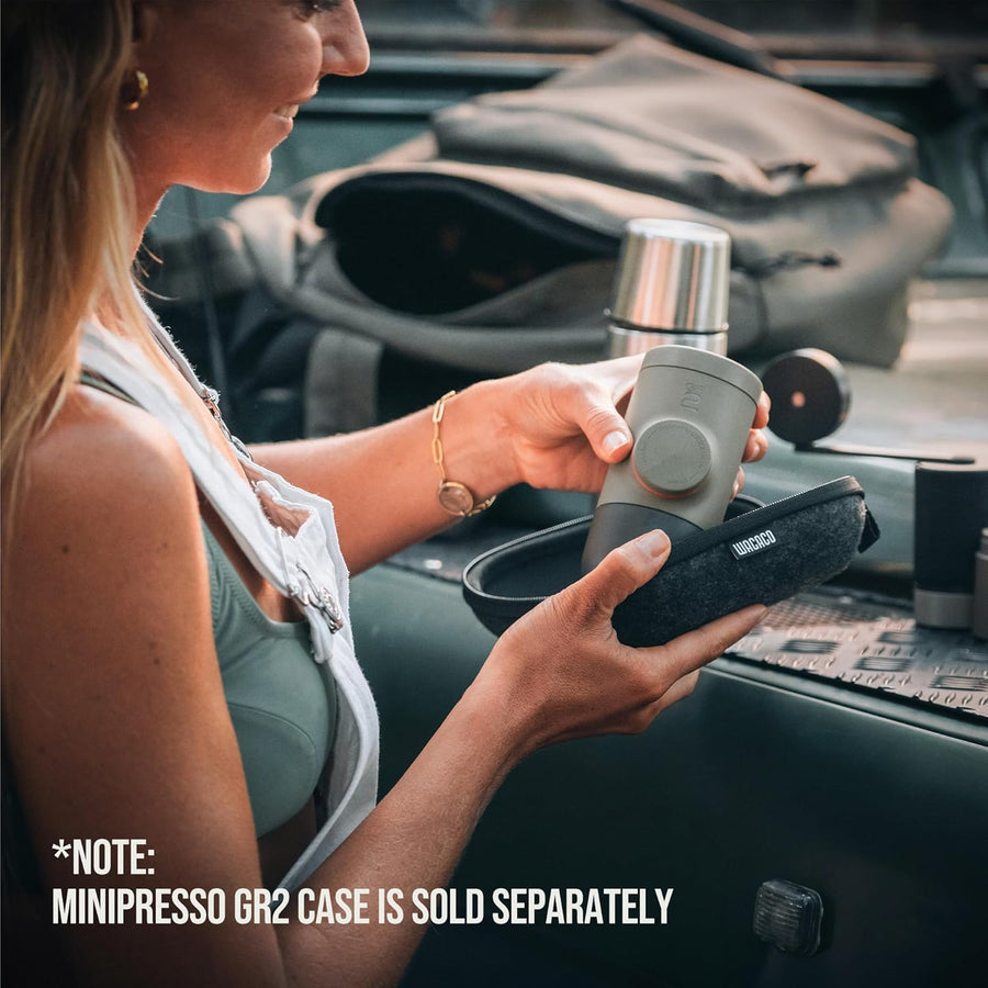 Minipresso GR2, Machine a cafe Portable pour l'extérieur Café moulu compatible, Cafetiere Portable 18 Bar à commande manuelle, Cafetiere on the go, ultra-petit pour le voyage, le camping