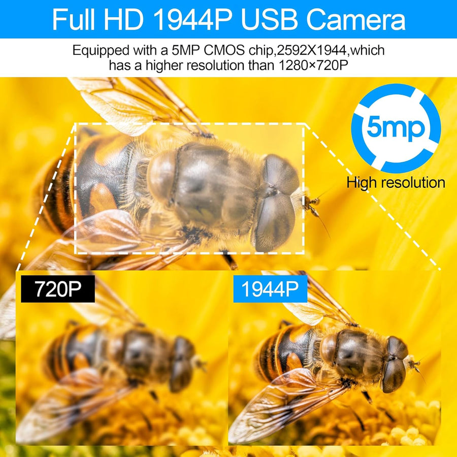 Caméra USB Aptina MI5100 - 5 MP - Webcam USB grand angle - Caméra HD pour conférence Web, robot d'affaires, machine Vision