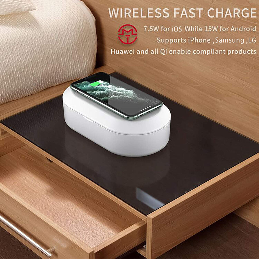 Boite Sterilisateur UV LED Bacterie Virus Chargeur Induction Portable Smartphone