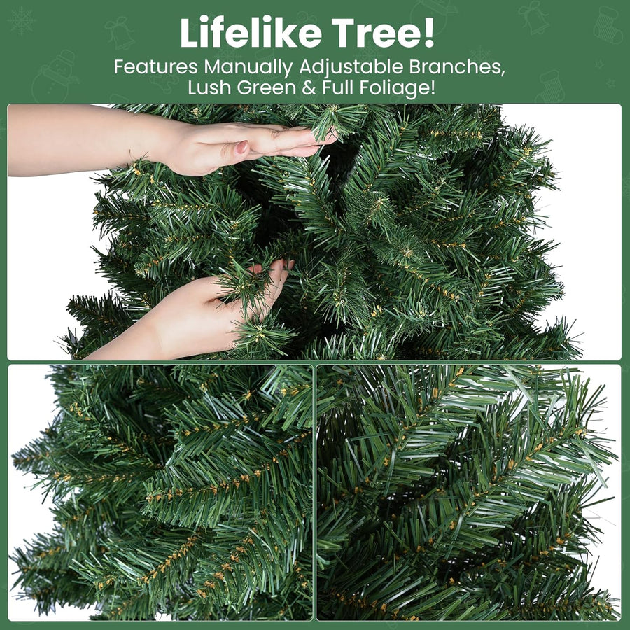 Sapin de Noël Artificiel 170 cm de qualité supérieure avec – Système de Pliage Rapide – Réaliste – Branches denses – avec Support en métal - 170cm
